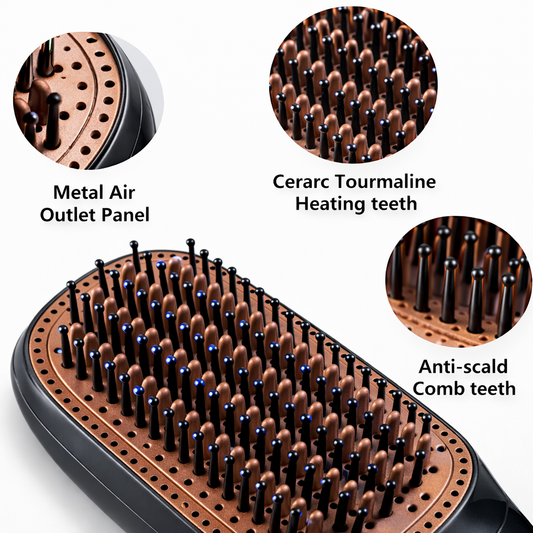 2 in 1 Hair Dryer & Styler Brush 1200W Ionic Hot Air Straightening Comb