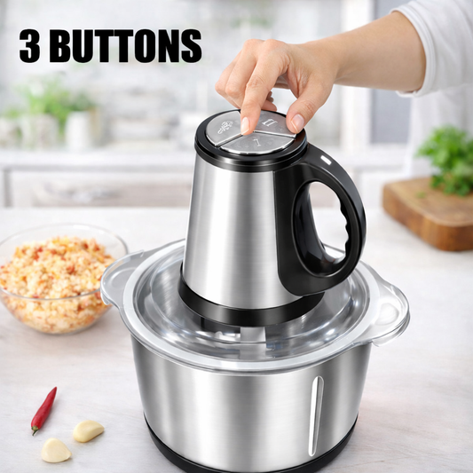 2L Electric Food Chopper 500W Stainless Steel Bowl with 2 Speed Push Button