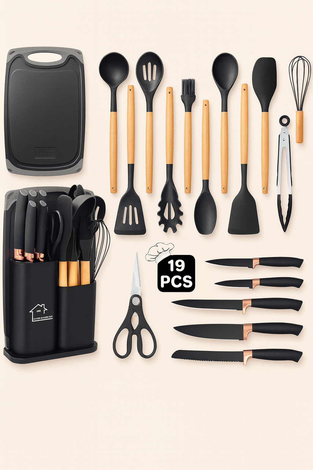 19 Pcs Kitchen Utensil Set Non Stick Cooking Tools Silicone Accessories