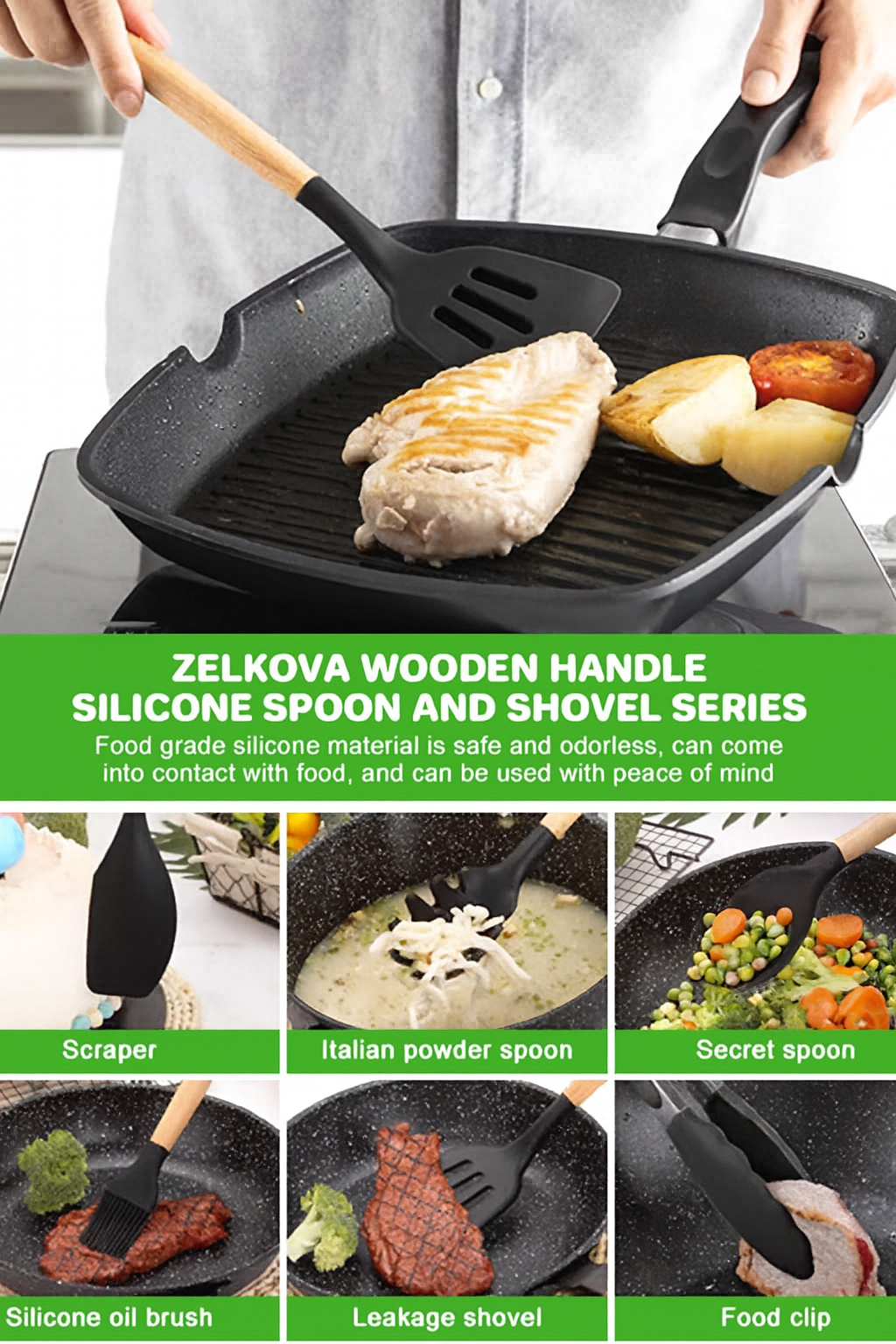 19 Pcs Kitchen Utensil Set Non Stick Cooking Tools Silicone Accessories