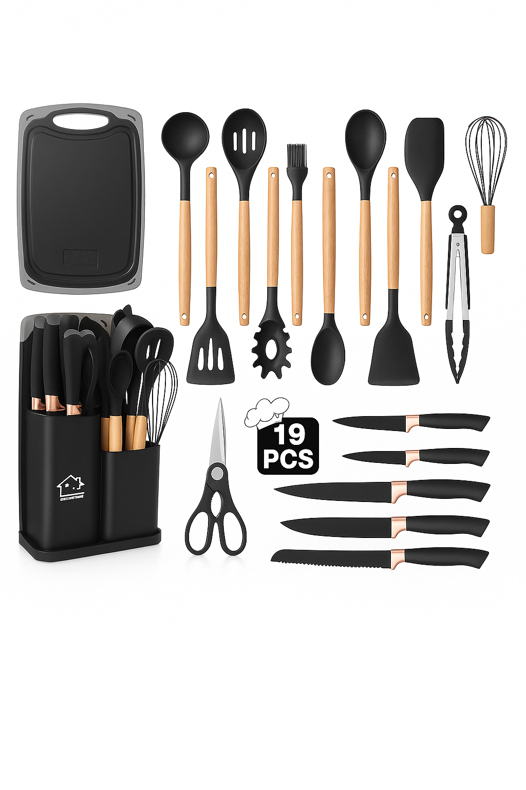 19 Pcs Kitchen Utensil Set Non Stick Cooking Tools Silicone Accessories