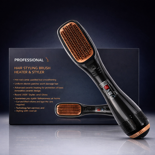 2 in 1 Hair Dryer & Styler Brush 1200W Ionic Hot Air Straightening Comb