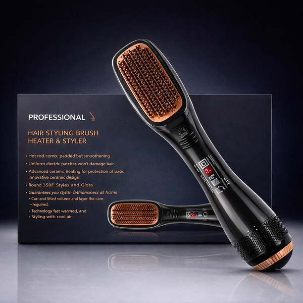 2 in 1 Hair Dryer & Styler Brush 1200W Ionic Hot Air Straightening Comb