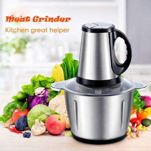 2L Electric Food Chopper 500W Stainless Steel Bowl with 2 Speed Push Button