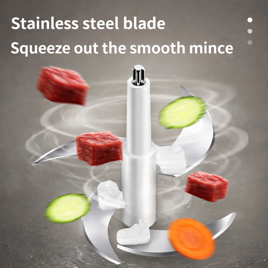 2L Electric Food Chopper 500W Stainless Steel Bowl with 2 Speed Push Button