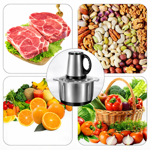 2L Electric Food Chopper 500W Stainless Steel Bowl with 2 Speed Push Button