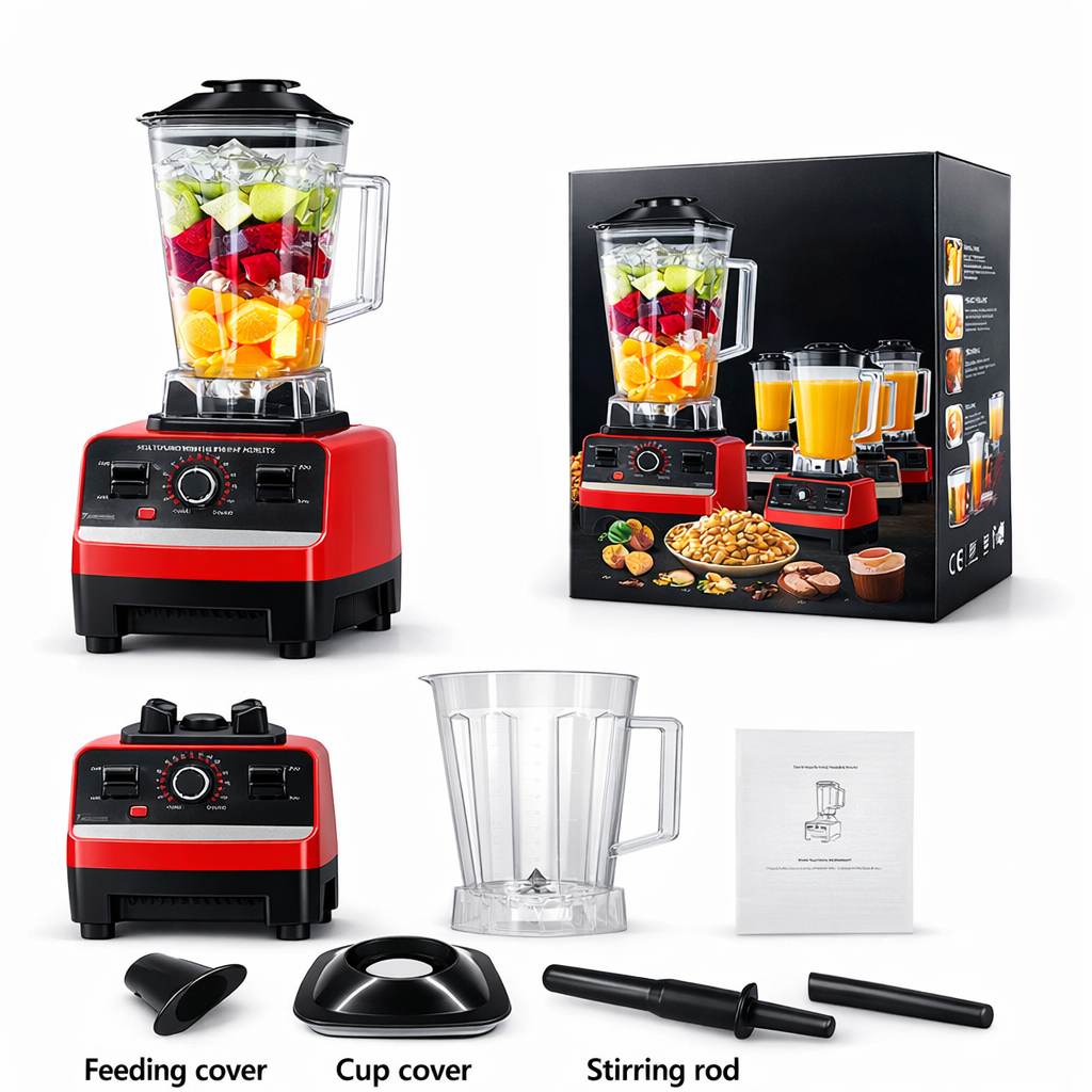 Double Jar High Power Kitchen Blender 4500W for Juice, Ice, Soy Milk & Soup