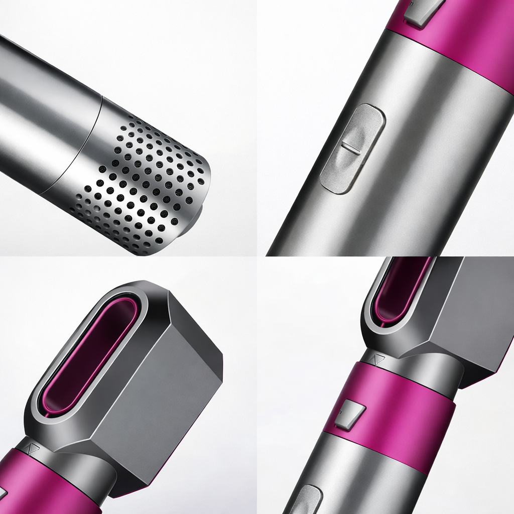 Hot Air Styler 5 in 1 with Interchangeable Attachments and Anti-Static Hair Protection