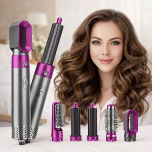 Hot Air Styler 5 in 1 with Interchangeable Attachments and Anti-Static Hair Protection