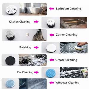 9 in 1 Electric Cleaning Brush 25W Rechargeable Power Scrubber with USB Type-C Charging