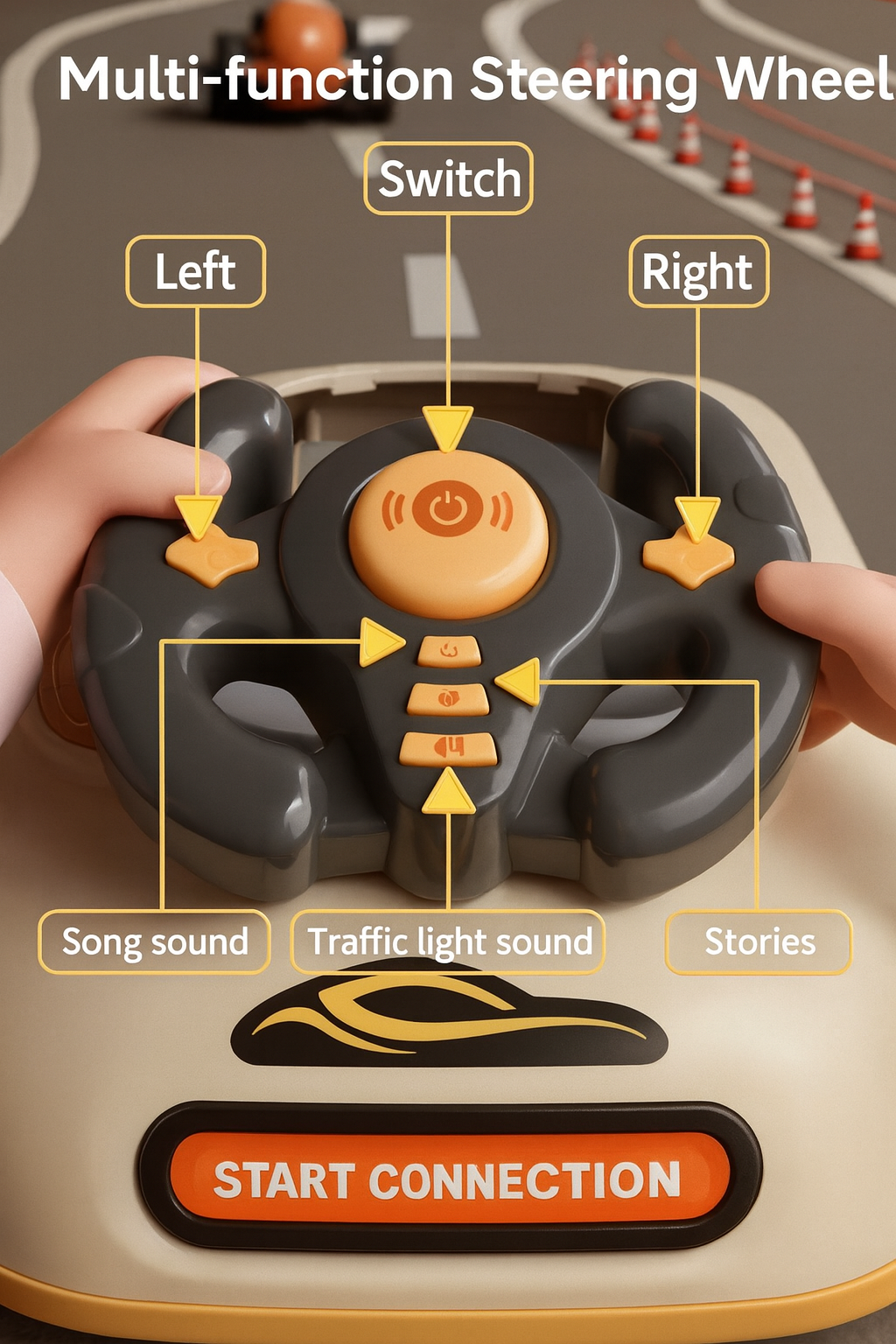 Car Adventure Track Set Interactive Toy with Mini Cars and Obstacles
