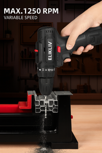 Lithium Electric Drill Cordless Power Tool Double Speed Rechargeable Screwdriver Set