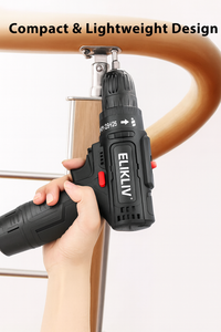 Lithium Electric Drill Cordless Power Tool Double Speed Rechargeable Screwdriver Set