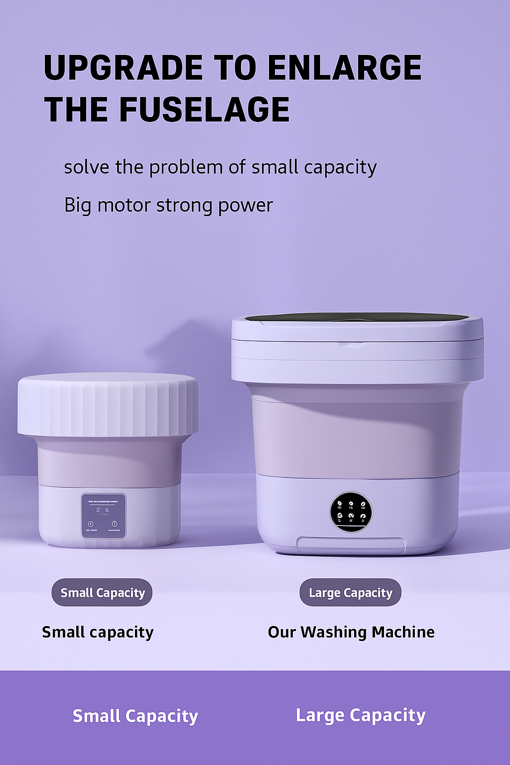 Portable Mini Washing Machine Compact Laundry Washer for Clothes