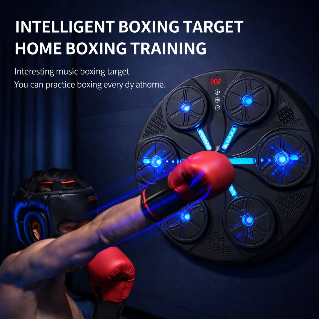 Boxing Punching Machine with LED Display, Sound Effects & Wall Mount Installation