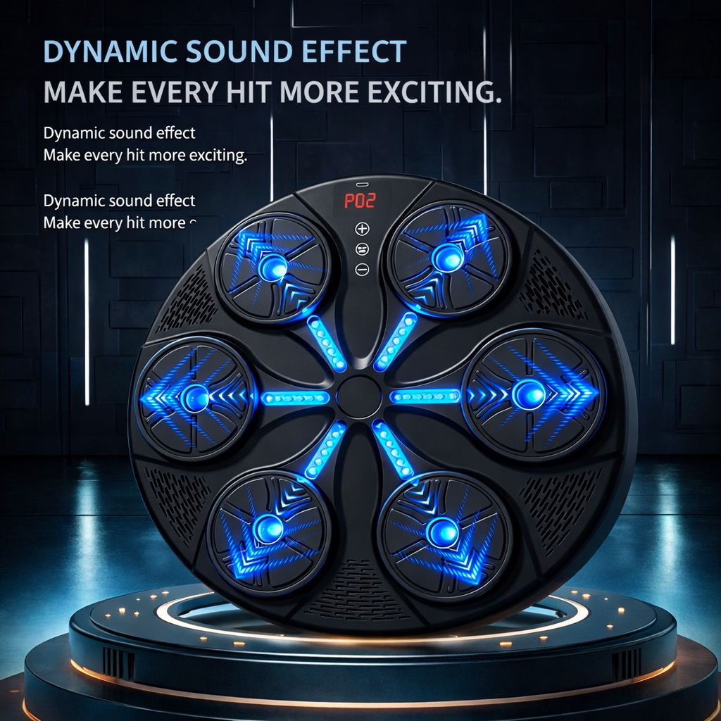 Boxing Punching Machine with LED Display, Sound Effects & Wall Mount Installation