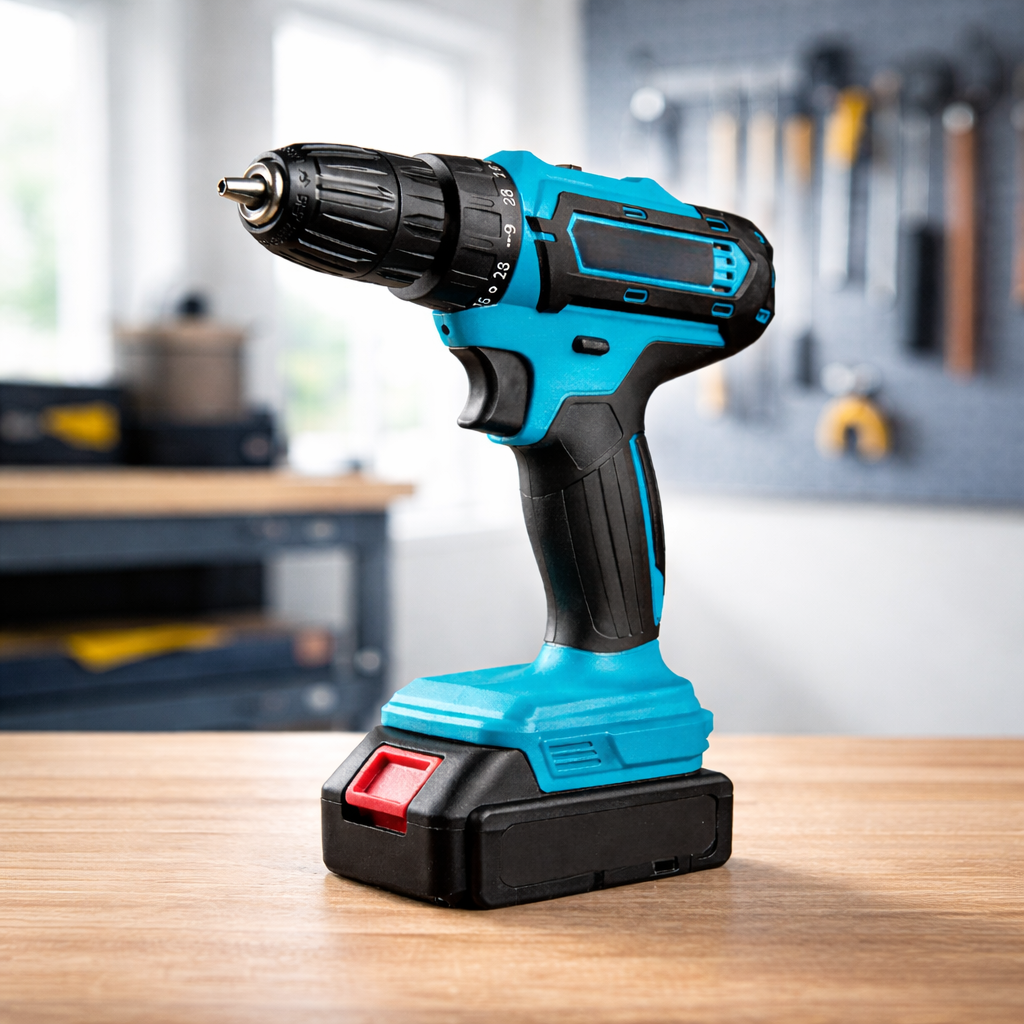 Double Lithium Cordless Electric Drill 128VF with 2 Rechargeable Batteries & Carry Case