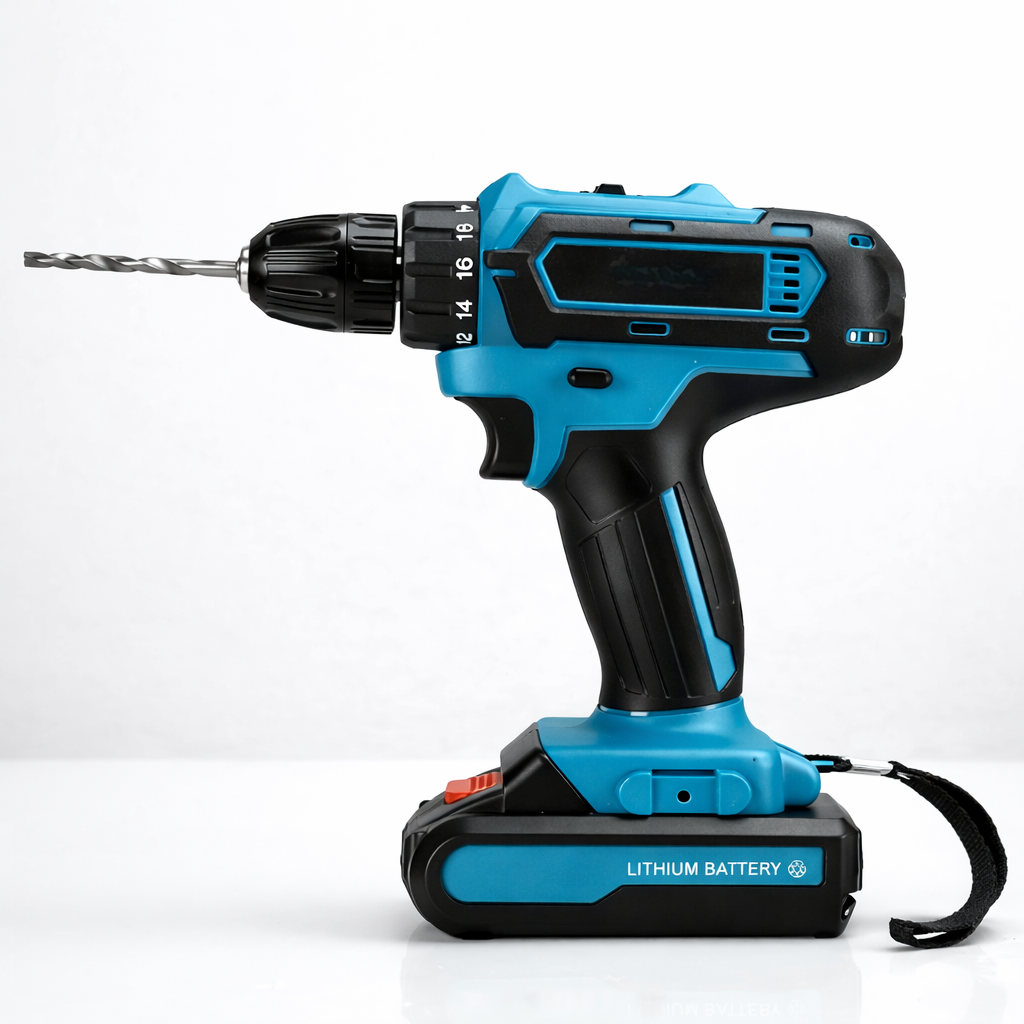 Double Lithium Cordless Electric Drill 128VF with 2 Rechargeable Batteries & Carry Case