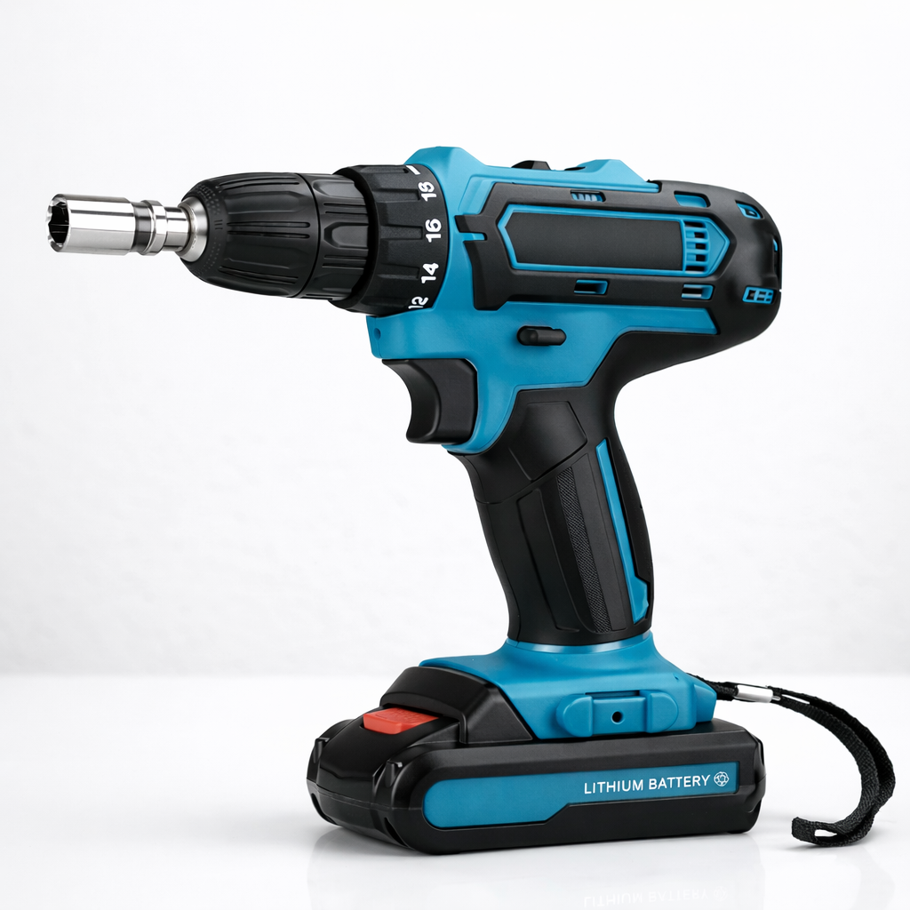 Double Lithium Cordless Electric Drill 128VF with 2 Rechargeable Batteries & Carry Case