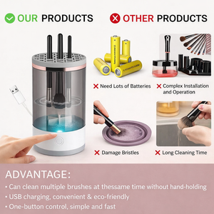 Electric Makeup Brush Cleaner with Automatic & Manual Cleaning Modes
