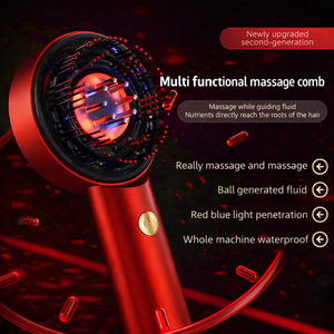 Multi-Functional Electric Massage Comb with Red Light Therapy, USB Rechargeable Scalp Massager