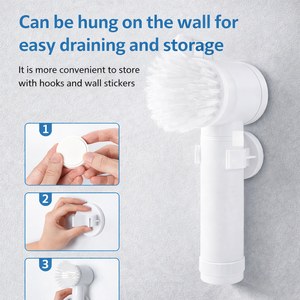 Electric Spin Scrubber 5 in 1 USB Rechargeable Cleaning Brush for Sink, Tile & Wash Basin