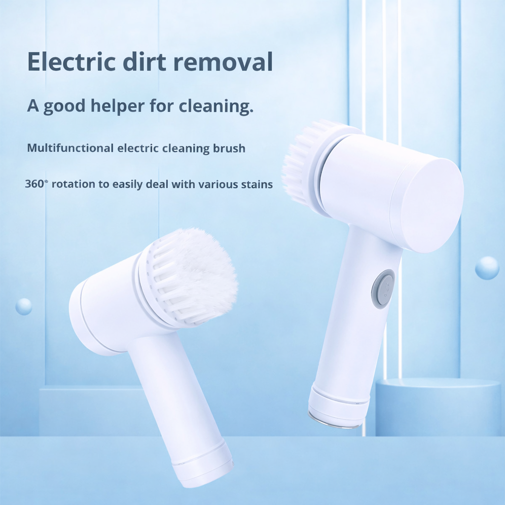 Electric Spin Scrubber 5 in 1 USB Rechargeable Cleaning Brush for Sink, Tile & Wash Basin