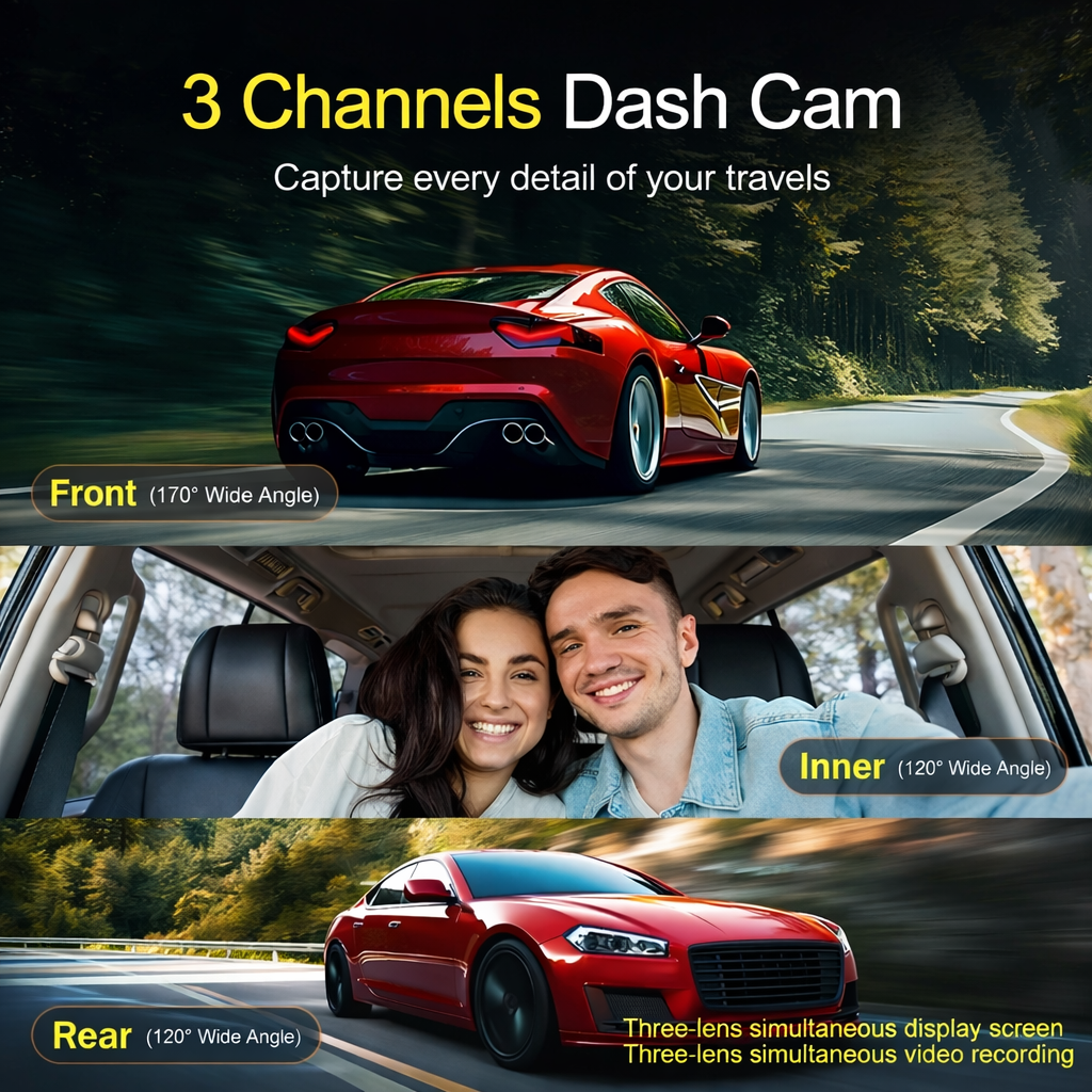 HD Vehicle Dash Camera DVR with 2.0" Screen, 170° Wide Angle, Loop Recording & G-Sensor