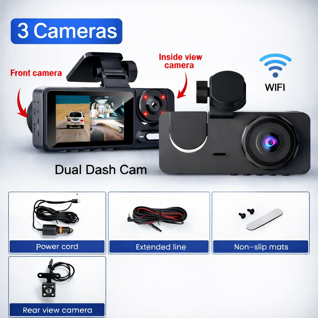 HD Vehicle Dash Camera DVR with 2.0" Screen, 170° Wide Angle, Loop Recording & G-Sensor