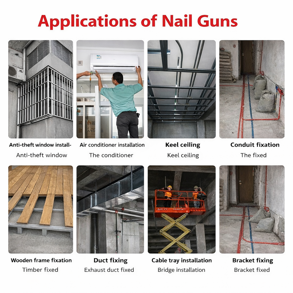 Manual Nail Gun for Wall Fixing, Handheld Concrete Nail Installer Tool