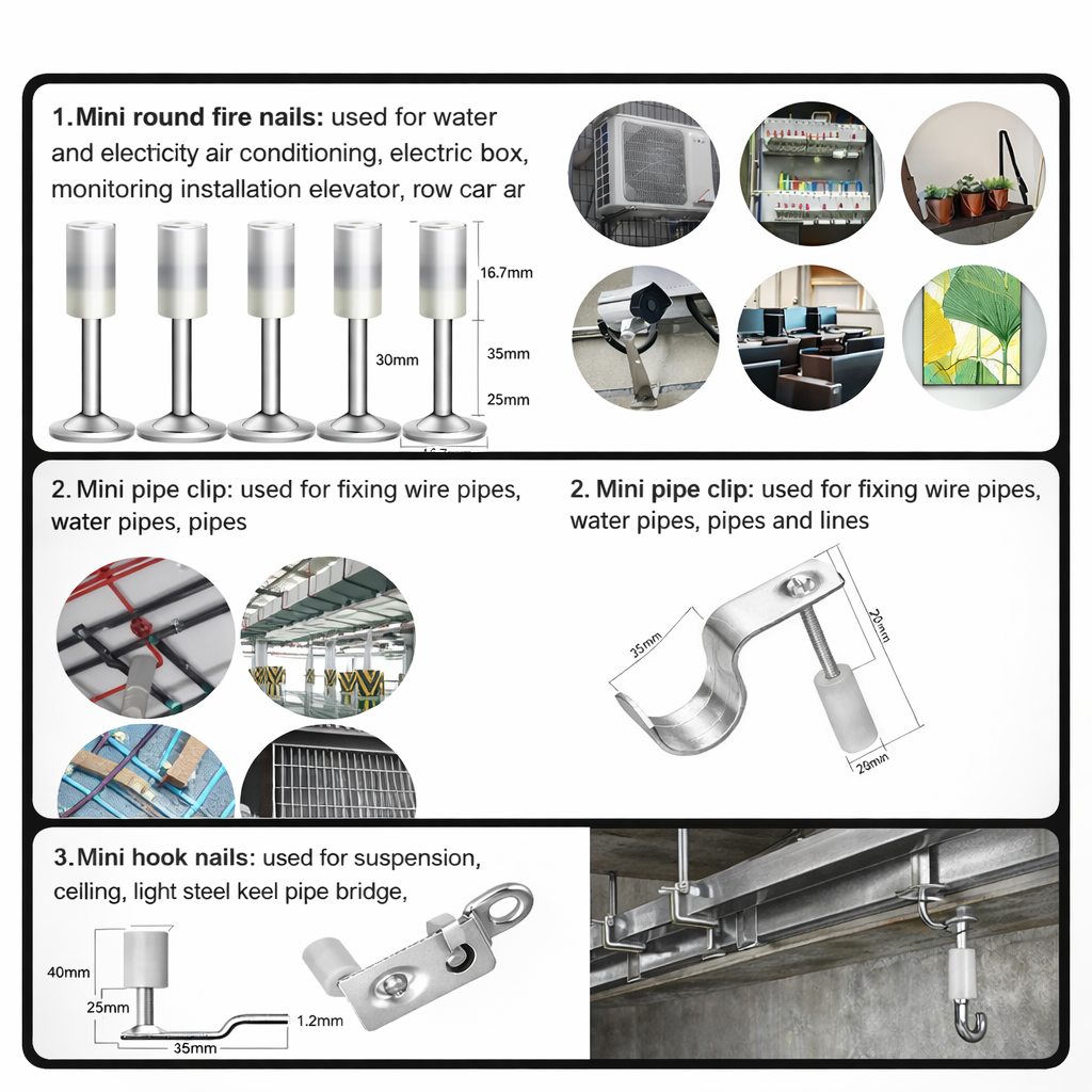 Manual Nail Gun for Wall Fixing, Handheld Concrete Nail Installer Tool