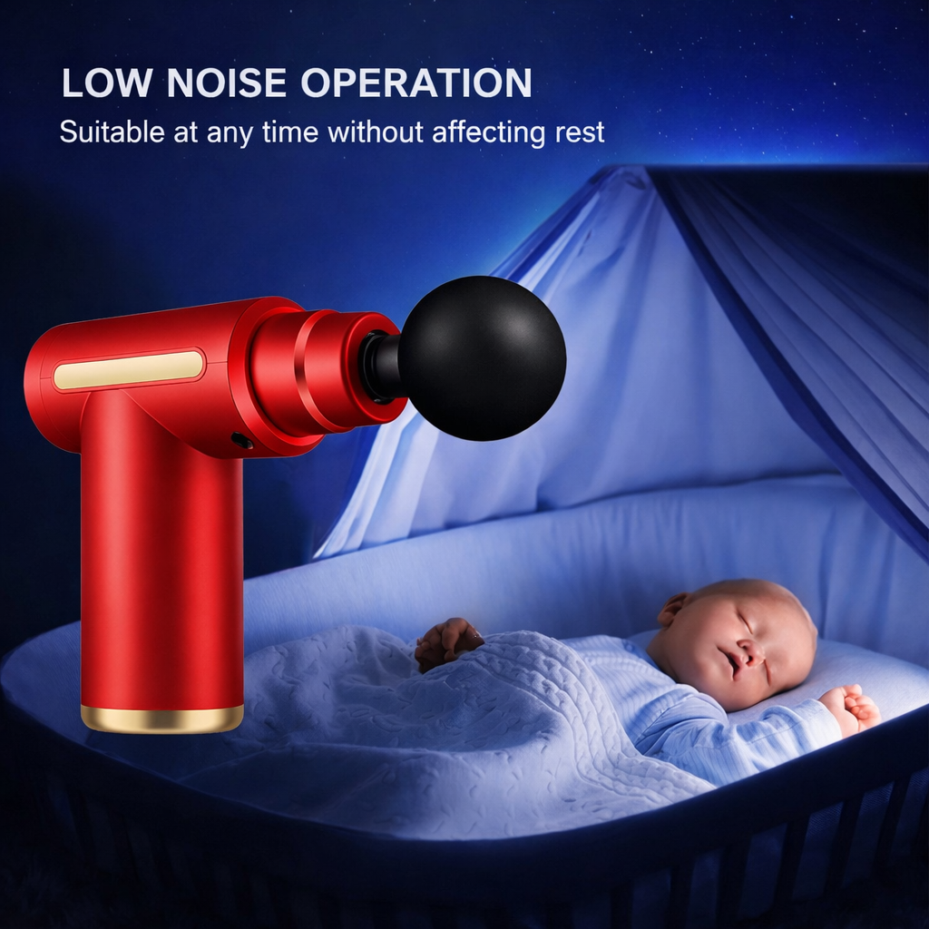 Massage Gun with Adjustable Intensity, 4 Interchangeable Massage Heads, USB Rechargeable