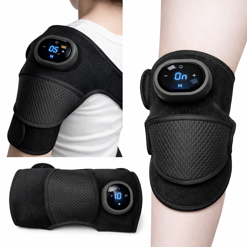 Multi-Functional Knee Massager with Heat & Vibration Rechargeable Cordless Massager