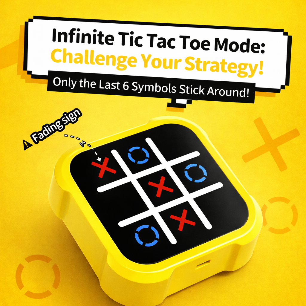 Tic Tac Toe Bolt Handheld Game Console for Kids and Adults Age 3+