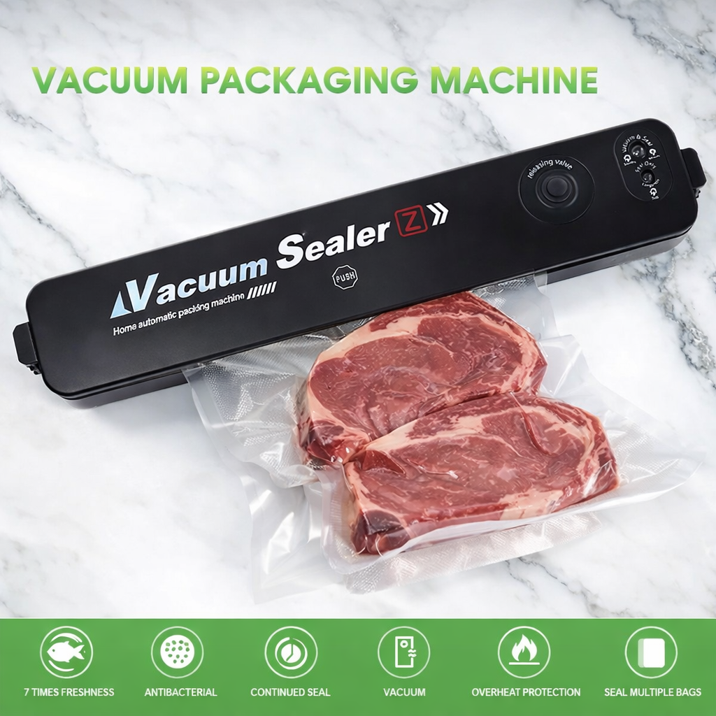 Vacuum Sealer Machine 90W Home Automatic Food Packing with 10 Bags