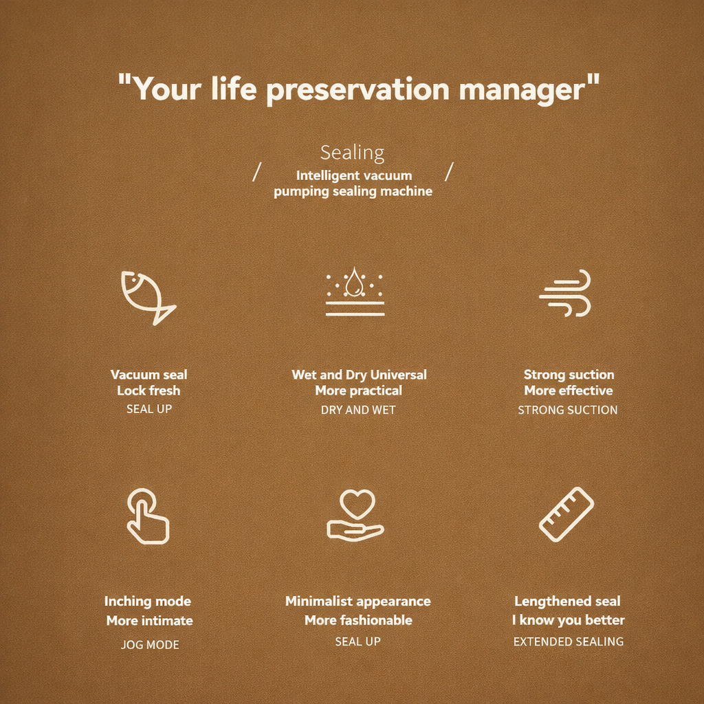 Vacuum Sealer Machine 90W Home Automatic Food Packing with 10 Bags